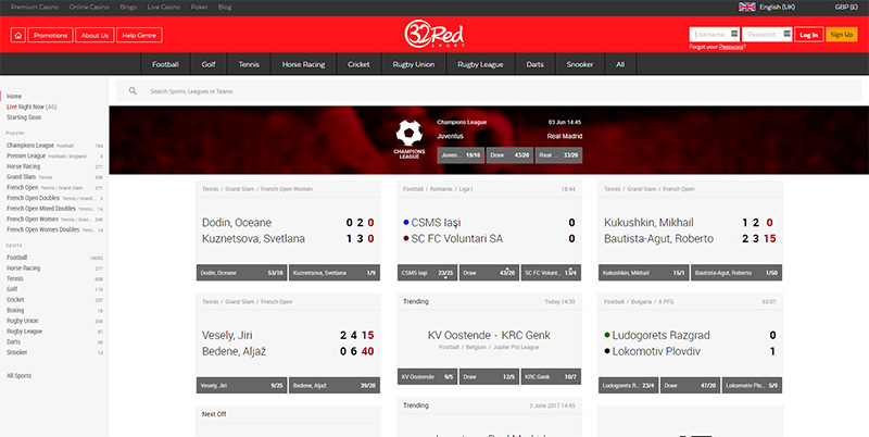 32Red Sports Screenshot